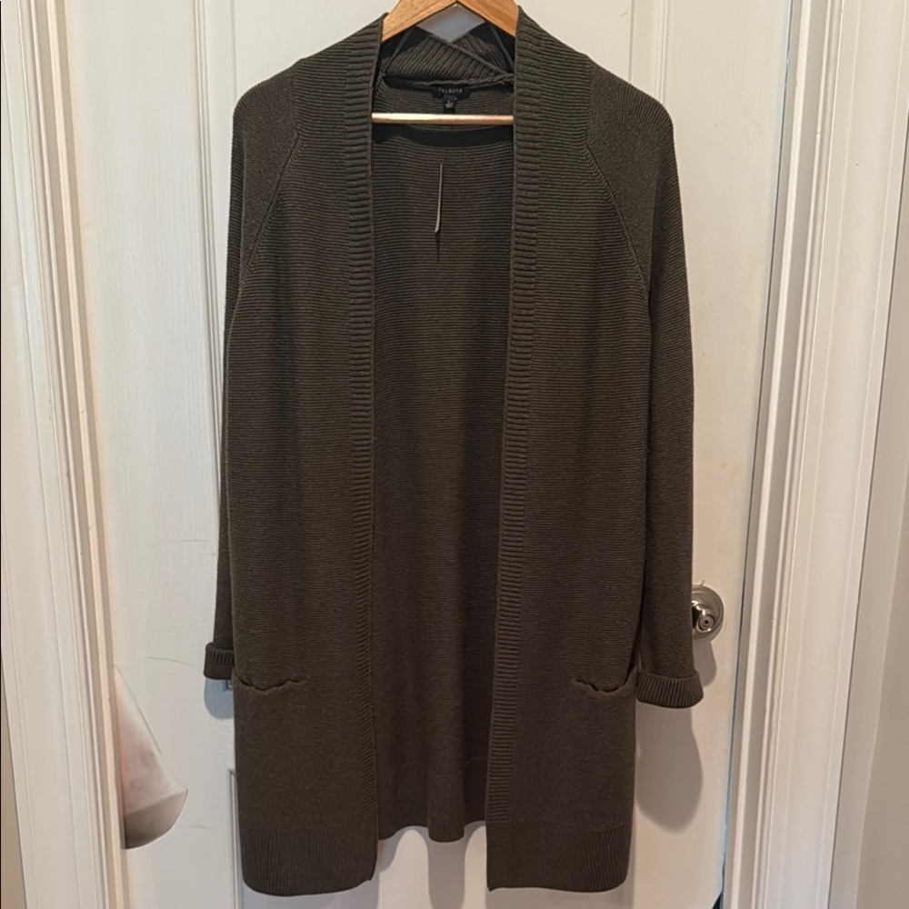 Talbots Green Knit Cardigan Sweater